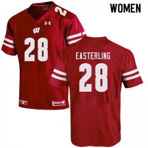 Women's Wisconsin Badgers NCAA #28 Quan Easterling Red Authentic Under Armour Stitched College Football Jersey MZ31X76OA